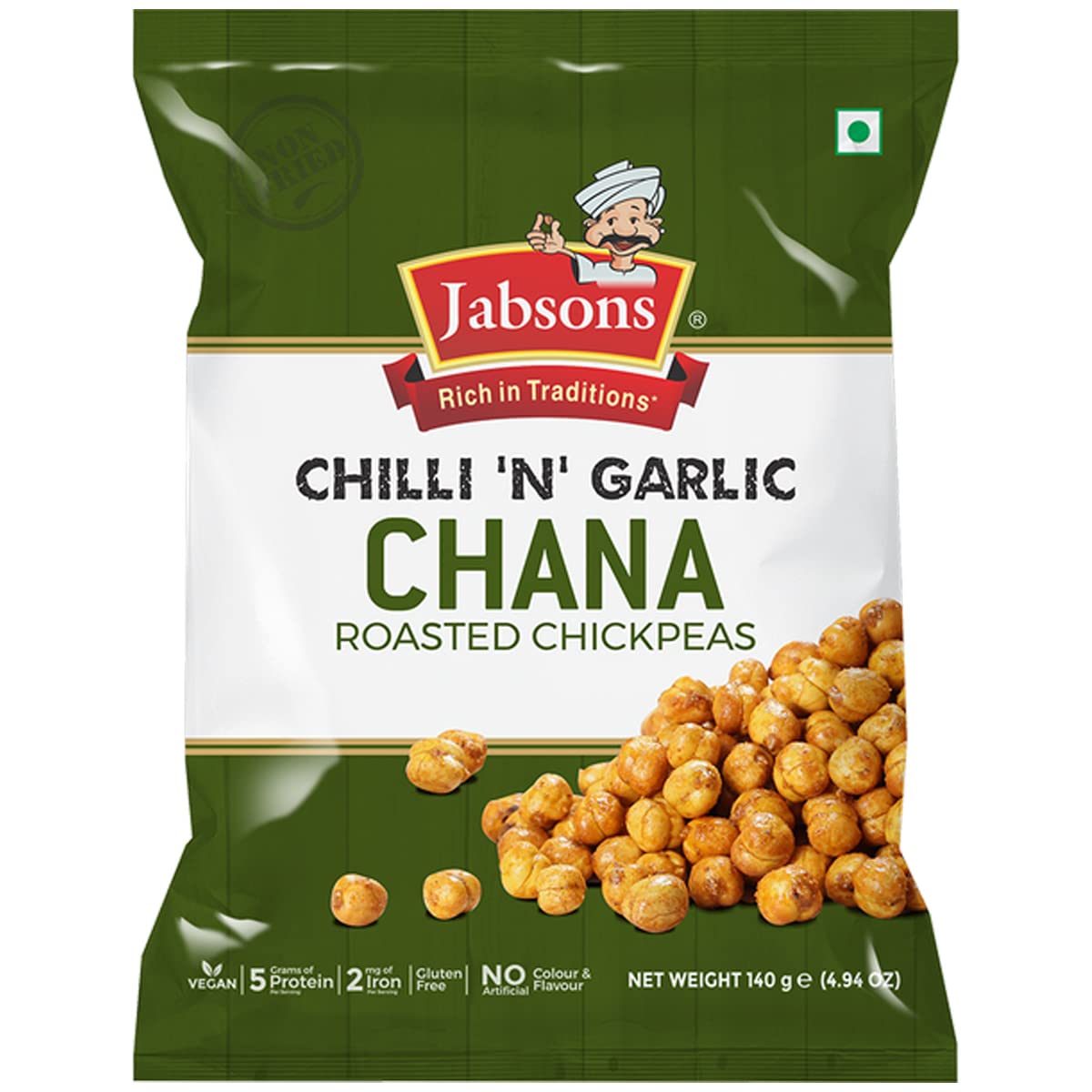 JABSONS CHILL N GARLIC CHANA ROASTED CHICKPEAS 140GM
