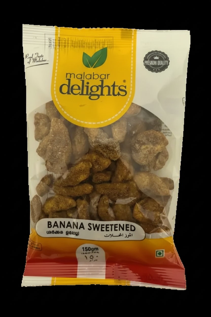 MALABAR DELIGHTS BANANA SWEETENED 150G