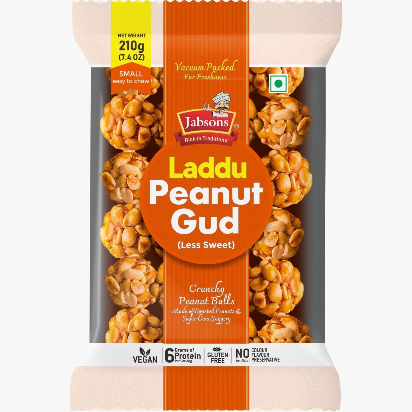 JABSONS LADDU PEANUT GUD 210GM
