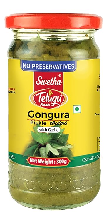 TELUGU GONGURA PICKLE WITH GARLIC 300G