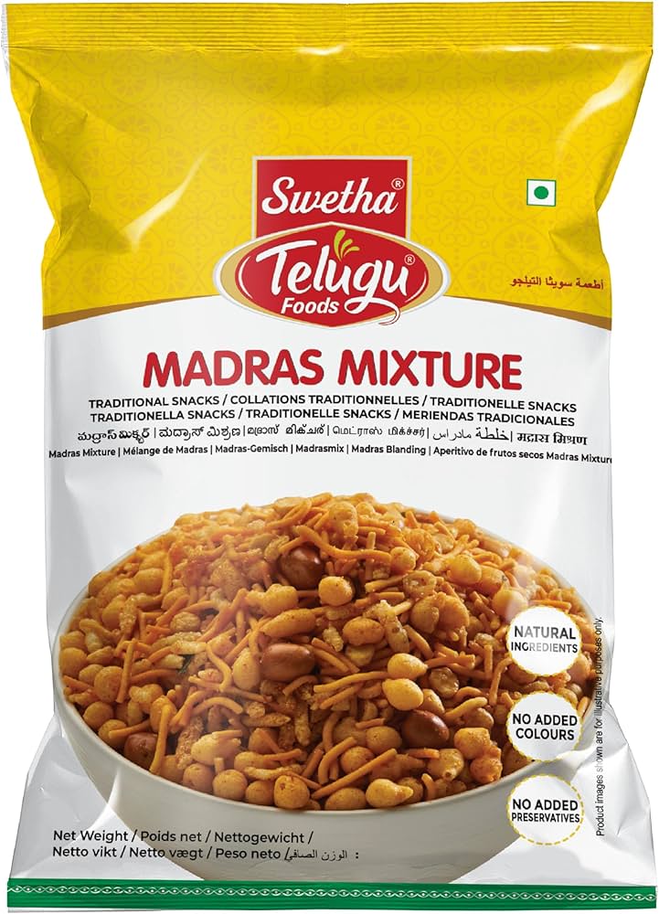 TELUGU  FOODS GO WITHIN MADRAS MIXTURE 130G