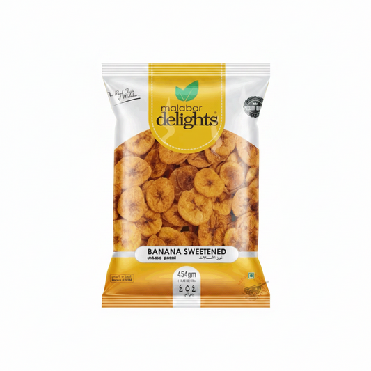 MALABAR DELIGHTS BANANA SWEETENED 454 G