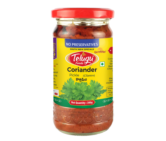 TELUGU FOODS CORIANDER PICKLE (WITH GARLIC)300G