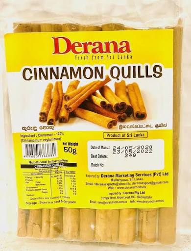 DERANA CINNAMON QUILLS 50GM