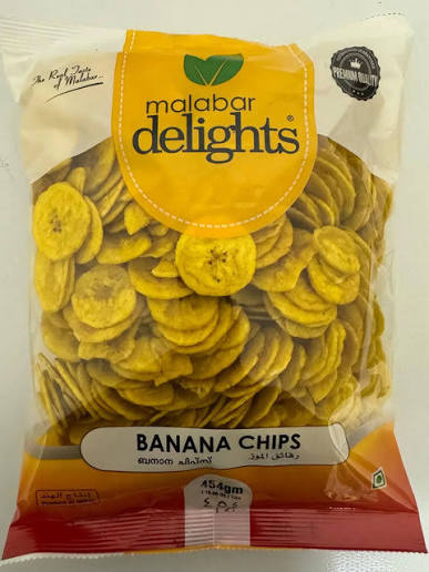 MALABAR DELIGHT BANANA CHILLY CHIPS LONG SLICE 400GM