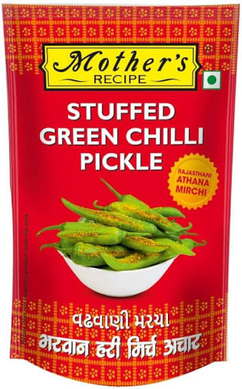 MOTHERS STUFFED GREEN CHILLY PICKLE 200GM