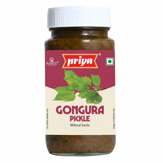 PRIYA GONGURA PICKLE WITHOUT GARLIC  300GM