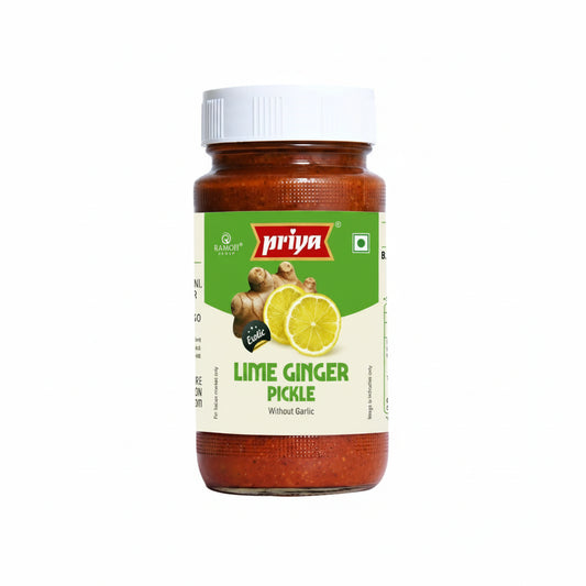 PRIYA LIME GINGER PICKLE WITHOUT GARLIC 300 G