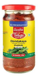 TELUGU FOODS DONDAKAYA PICKLE(WITH GARLIC) 300GM