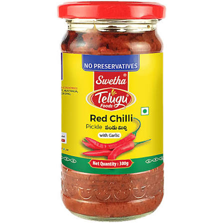 TELUGU FOODS RED CHILLI PICKLE 300G