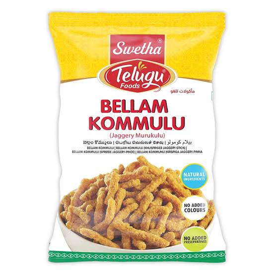 TELUGU FOODS SNACKS BELLAM KOMMULU  170GM