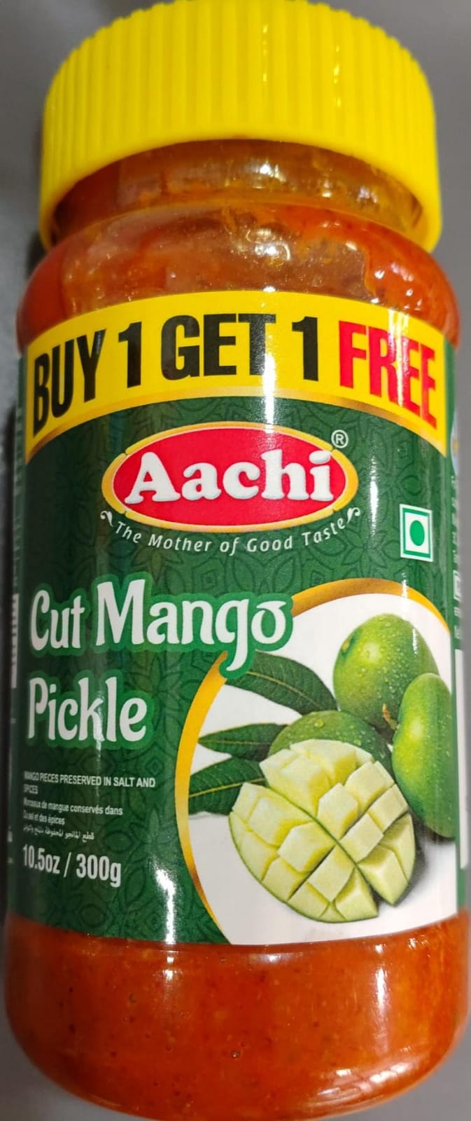 AACHI CUT MANGO PICKLE 300G (B1G1)