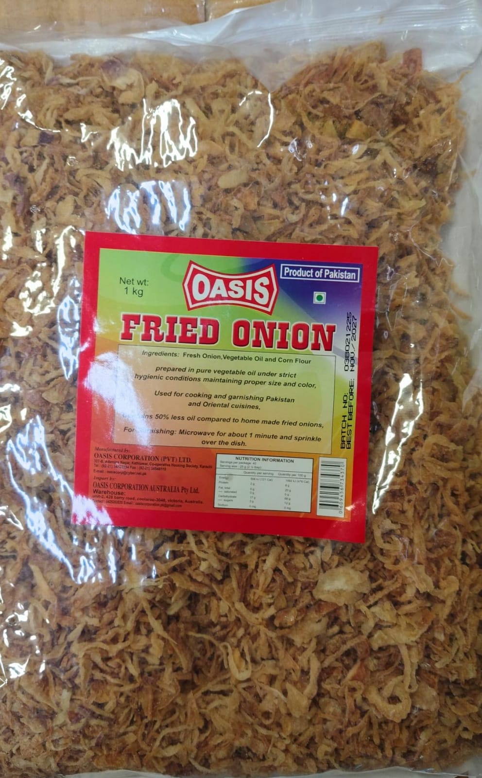 OASIS FRIED ONIONS 1KG