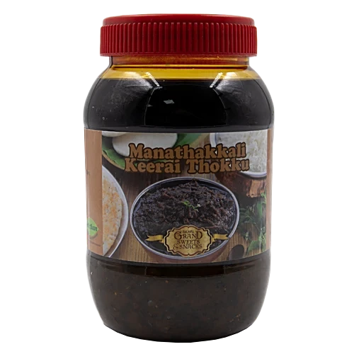 THE GRAND SWEETS MANATHAKKALI KEERAI THOKU 450G
