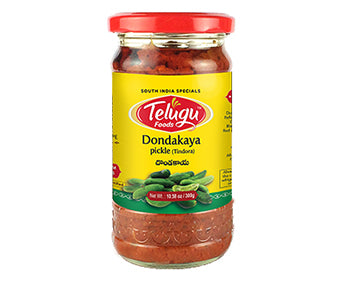 TELUGU FOODS DONDAKAYA PICKLE(WITH GARLIC) 300GM