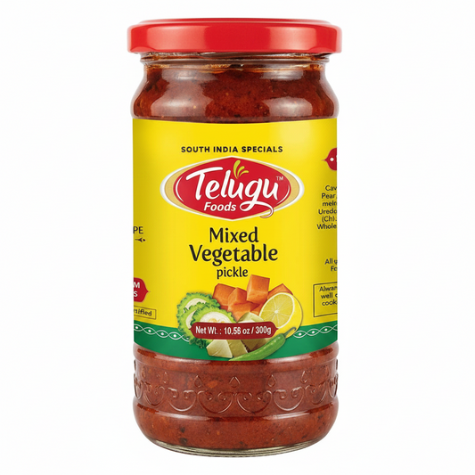TELUGU  FOODS MIXED VEGETABLE PICKLE 300GM